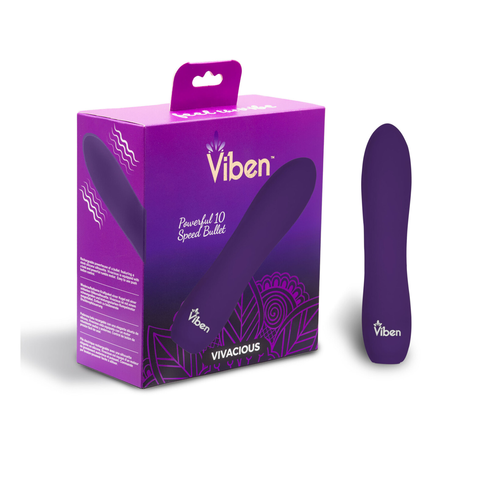 Viben Vivacious - Intense 10-Function Bullet - Violet