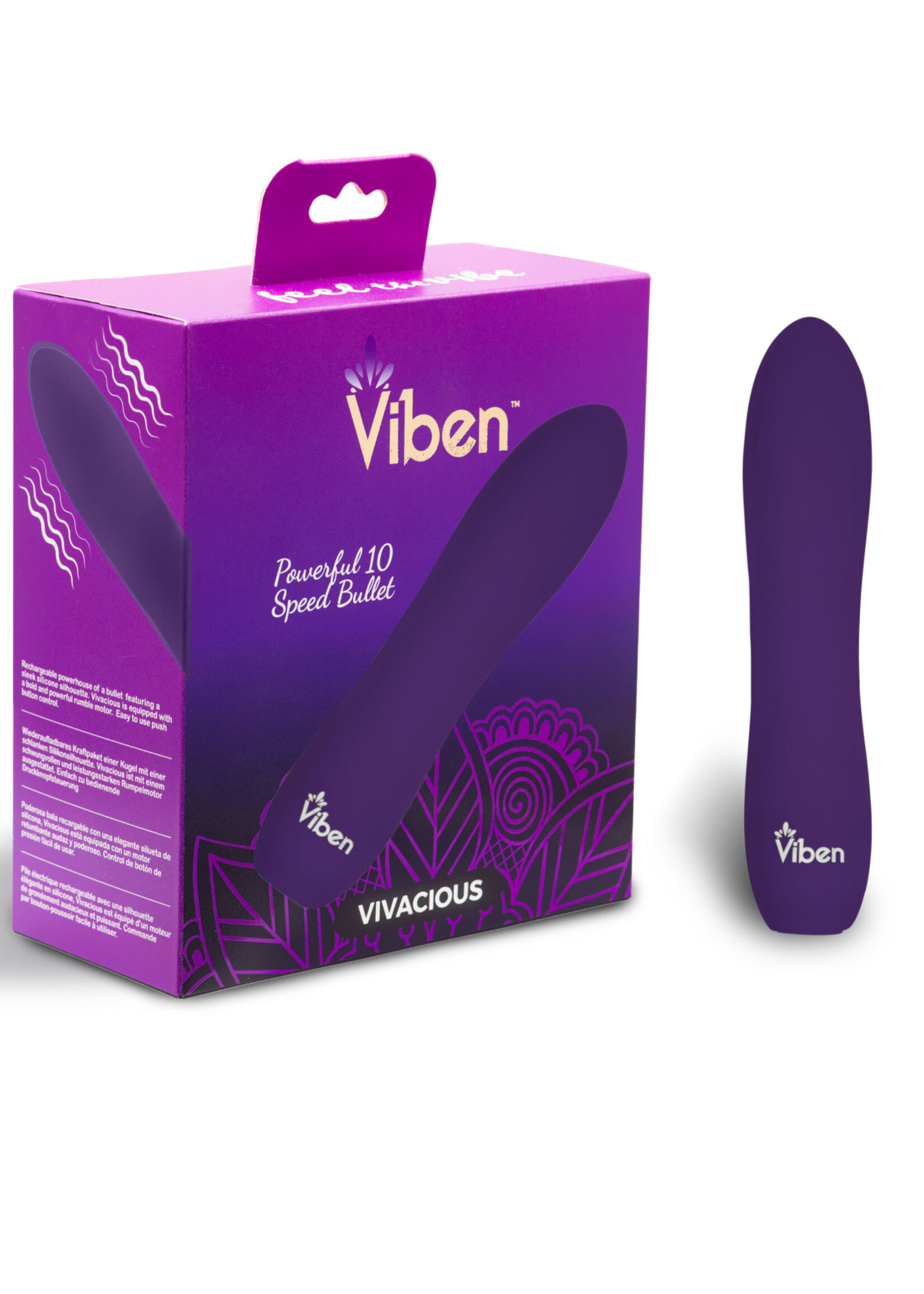 Viben Vivacious - Intense 10-Function Bullet - Violet