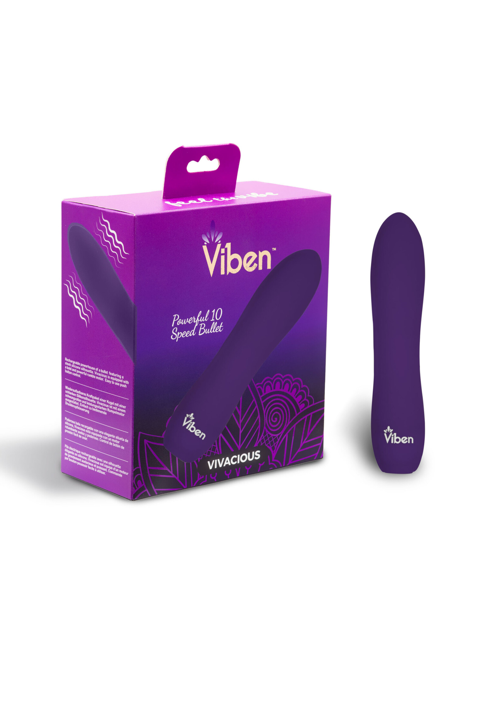 Viben Vivacious - Intense 10-Function Bullet - Violet