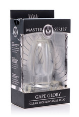 XR Brands Master Series Master Series Gape Glory Clear Hollow Anal Plug 3.25 Inch