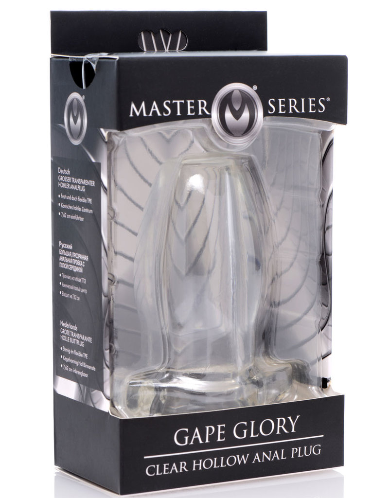 XR Brands Master Series Master Series Gape Glory Clear Hollow Anal Plug 3.25 Inch