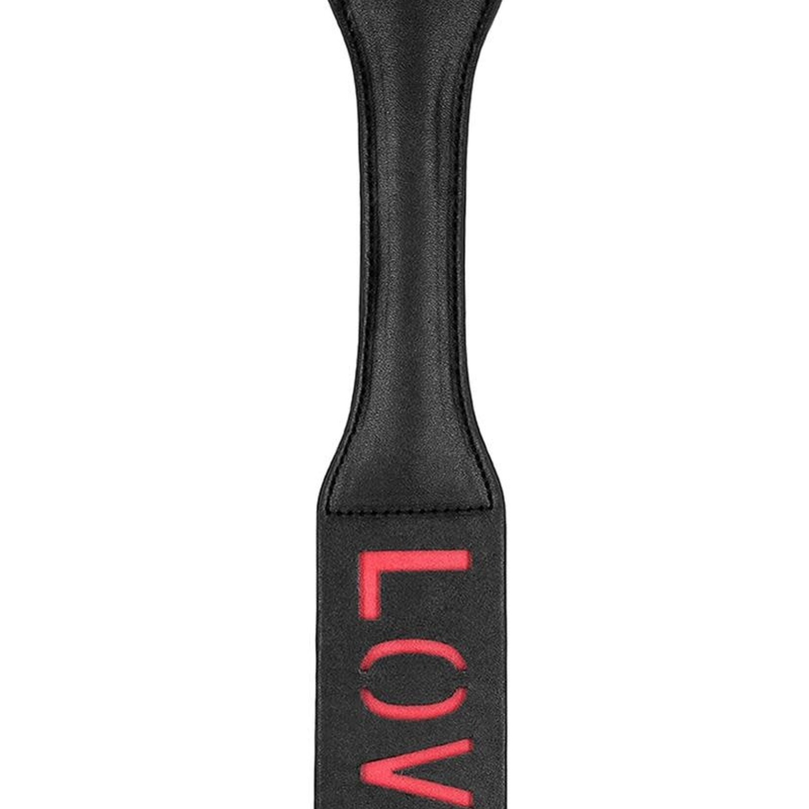 Shots Ouch! Ouch! Leather Paddle "Love" - Black