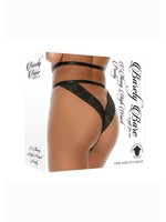 Barely Bare Barely Bare V Thong High Waist Panty - O/S - Black