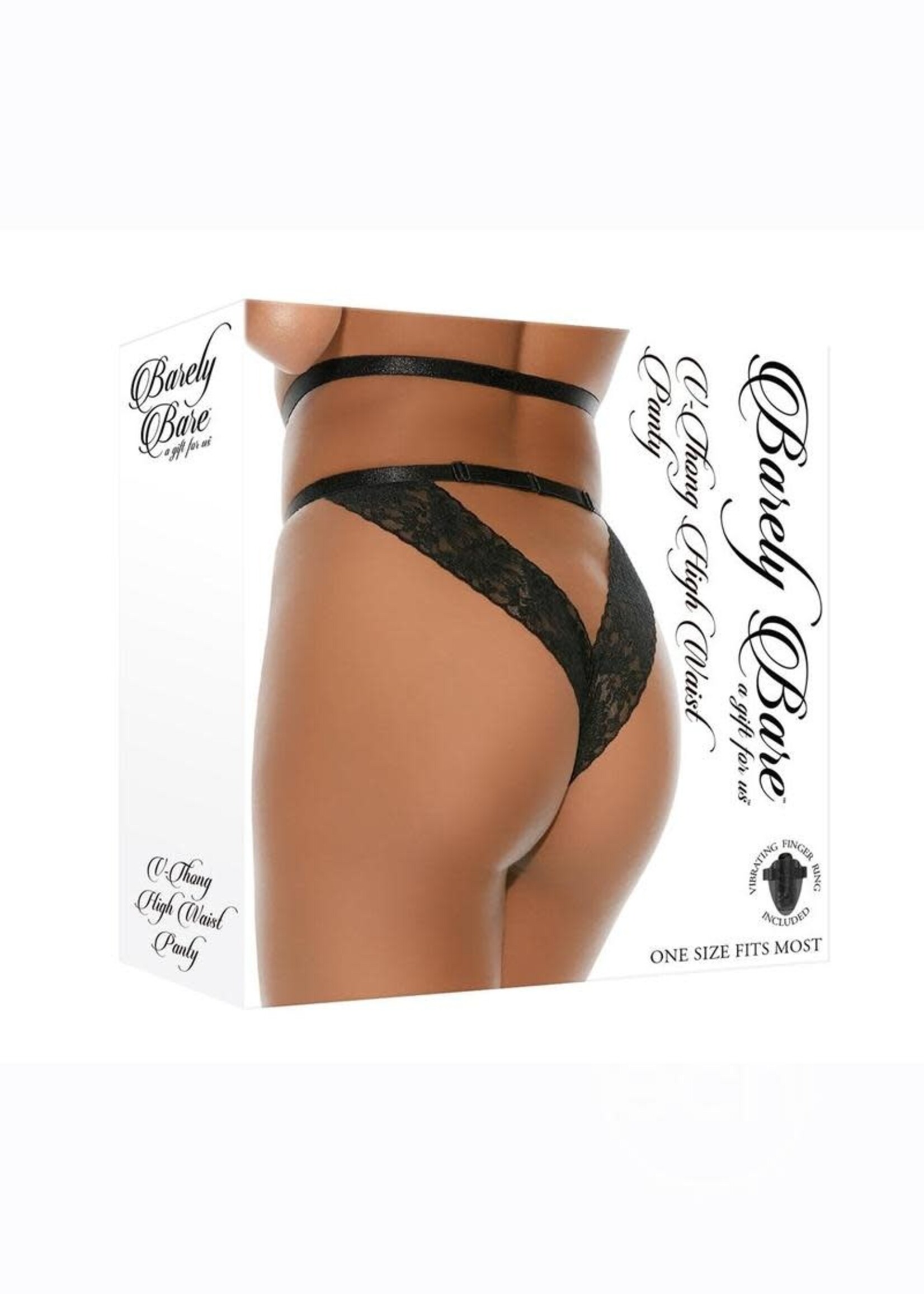 Barely Bare Barely Bare V Thong High Waist Panty - O/S - Black