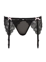 Barely Bare Barely Bare Garters Bows & Panty Black One Size