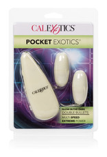 California Exotic Novelties Glow-in-the-Dark Pocket Exotics Vibrating Glowing Double Bullets