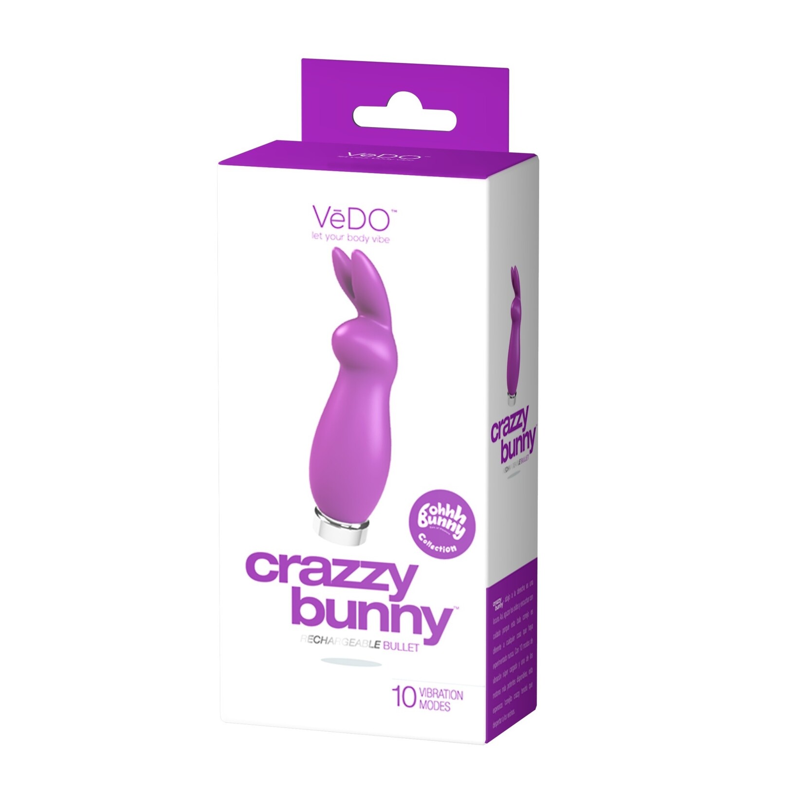 VeDO Crazzy Bunny Rechargeable Bullet - Perfectly Purple