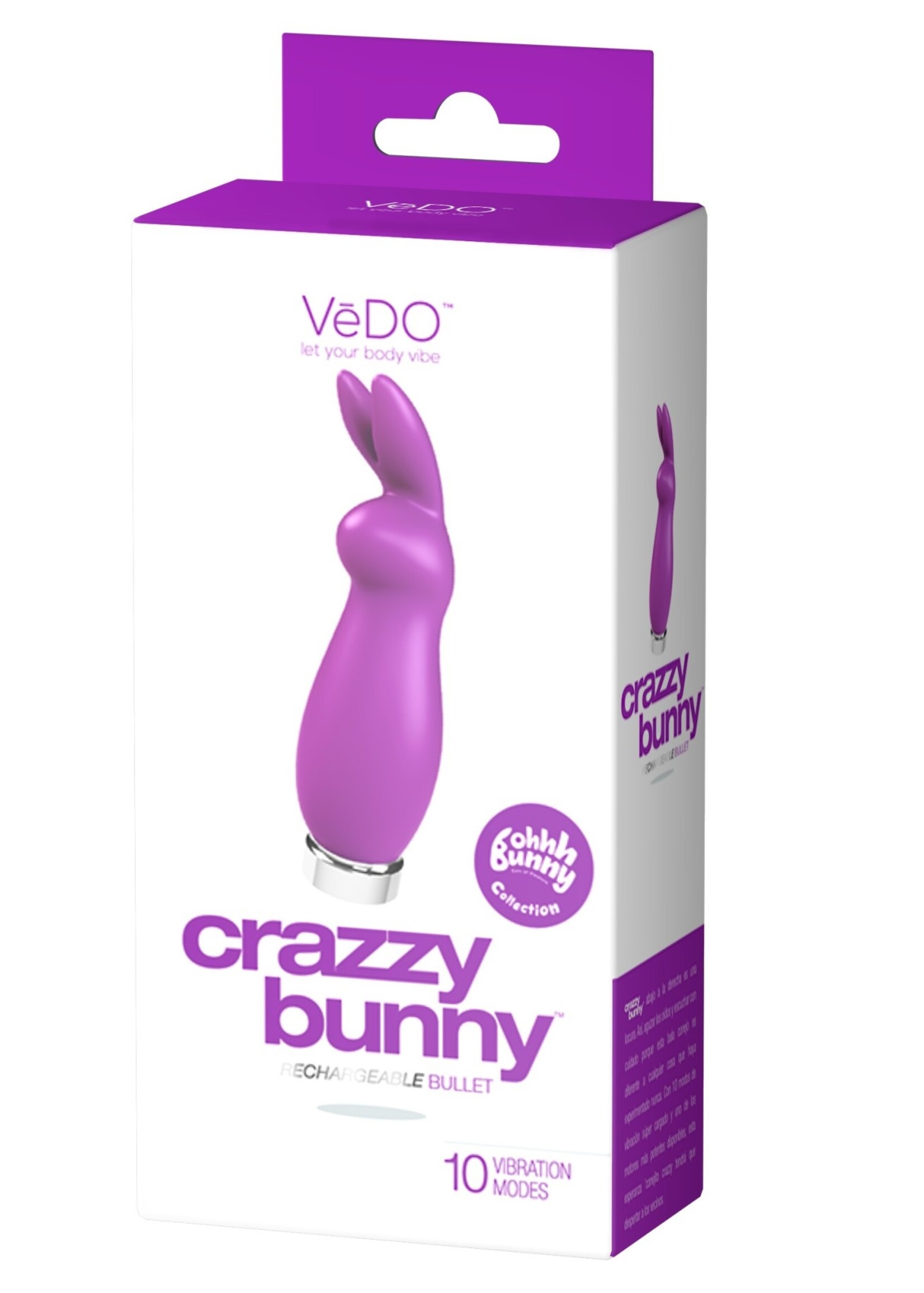 VeDO Crazzy Bunny Rechargeable Bullet - Perfectly Purple