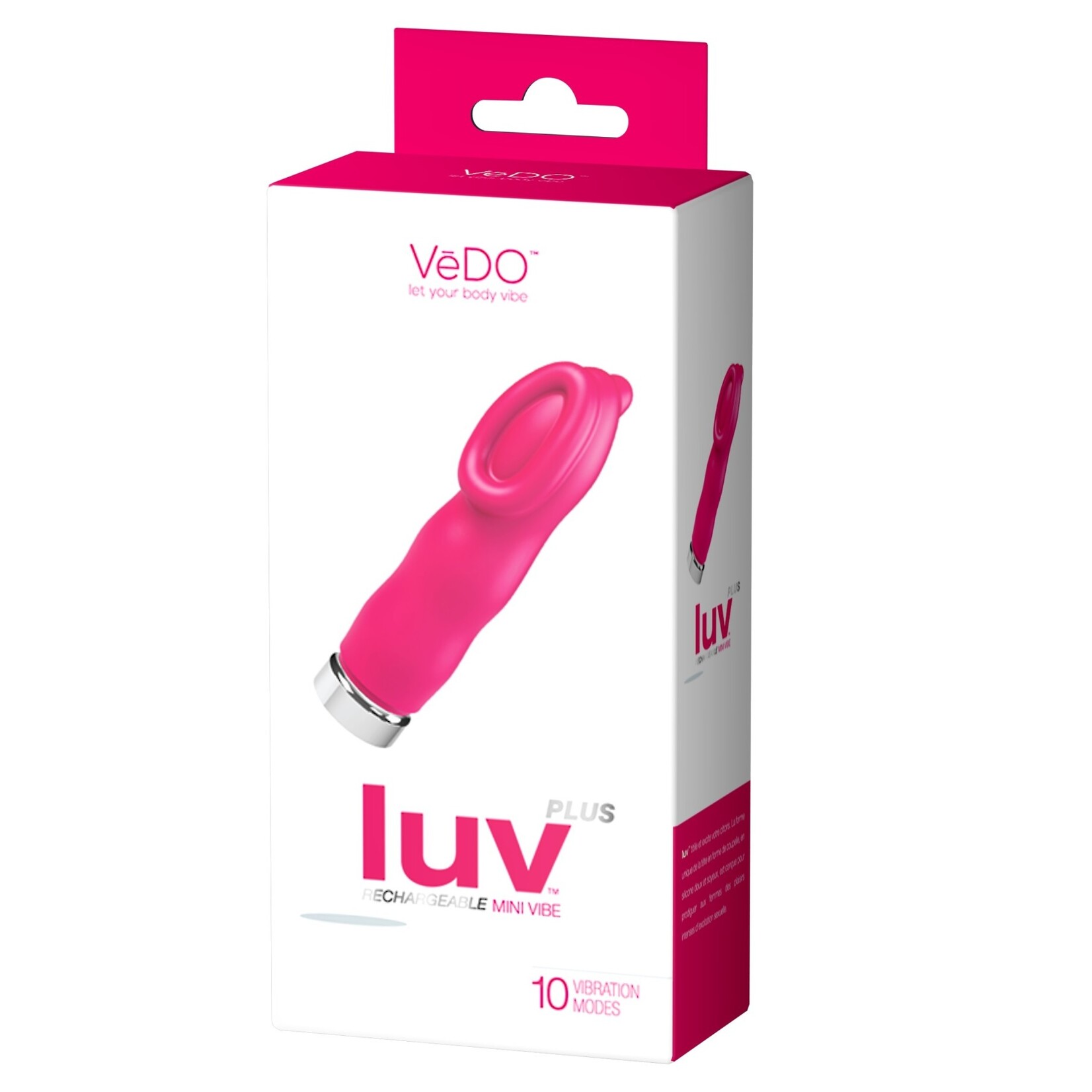 VeDO Luv Plus Rechargeable Mini Vibe - Hot in Bed Pink