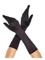 Music Legs Elbow Length Satin Gloves - Black - OS