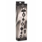 XR Brands Master Series Master Series Vibrating Silicone Anal Beads with Remote Control - Black