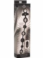 XR Brands Master Series Master Series Vibrating Silicone Anal Beads with Remote Control - Black