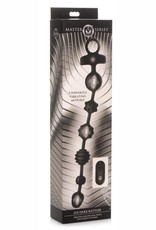 XR Brands Master Series Master Series Vibrating Silicone Anal Beads with Remote Control - Black