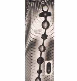 XR Brands Master Series Master Series Vibrating Silicone Anal Beads with Remote Control - Black