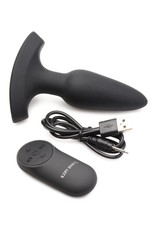 XR Brands Booty Sparks Booty Sparks Laser F... Me Rechargeable Silicone Anal Plug with Remote Control  - Black with Red Light