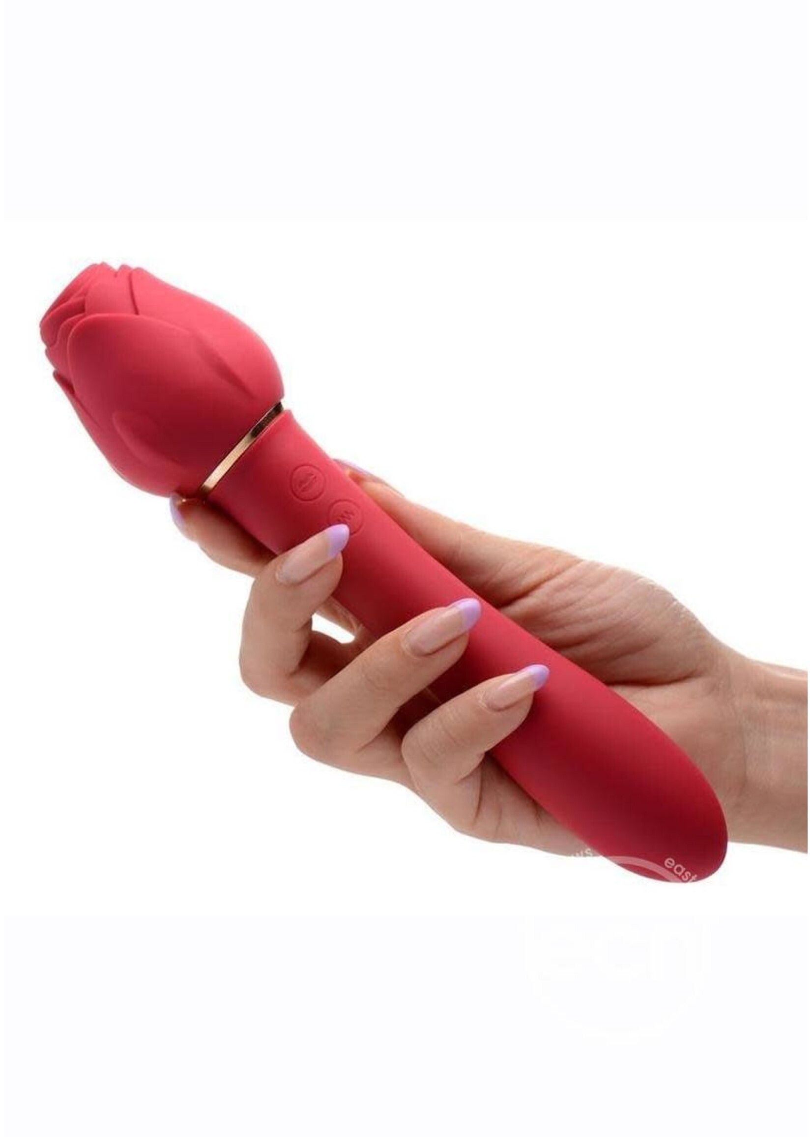 XR Brands inmi Inmi Bloomgasm Suction Rose Vibrator Rechargeable Clit Stimulator - Red