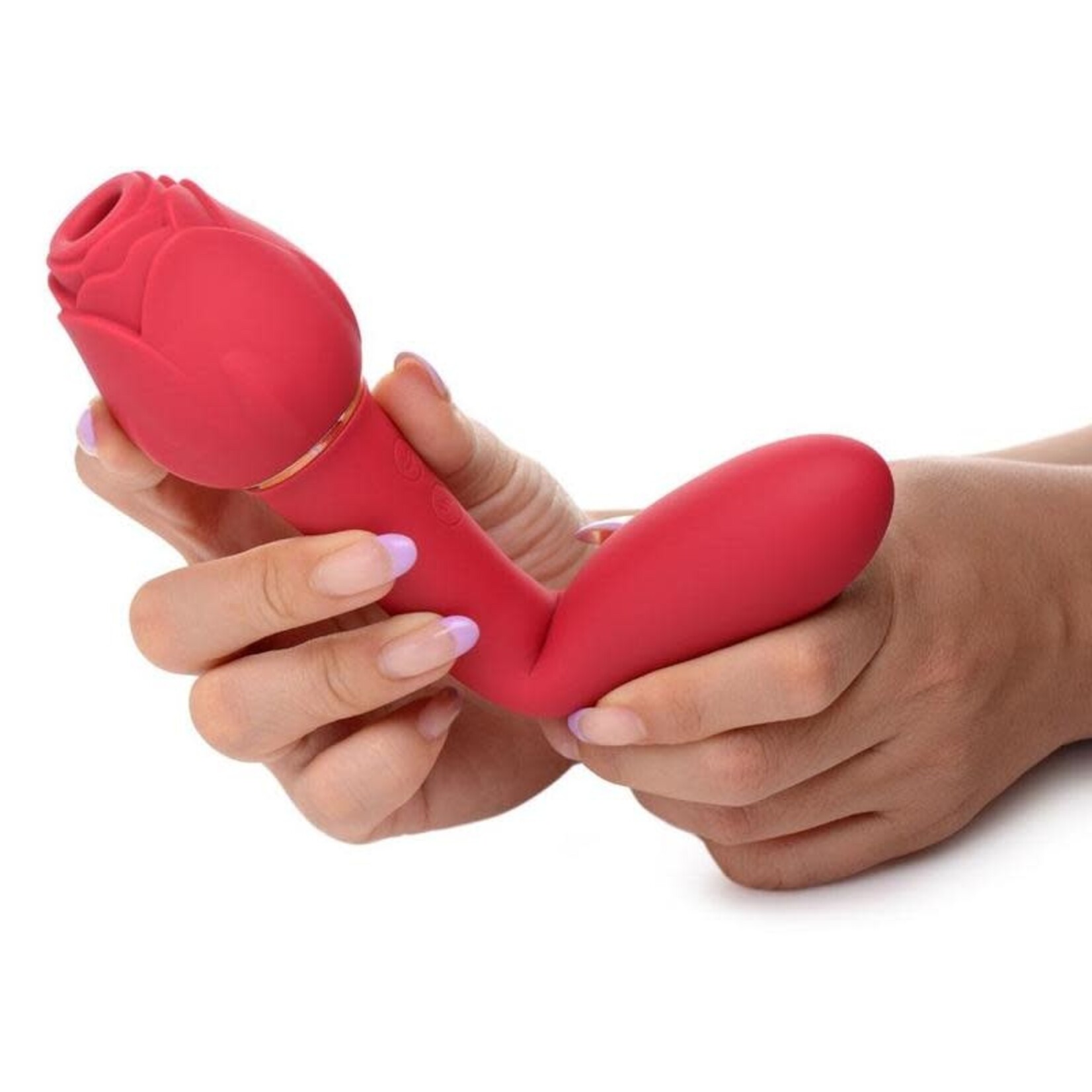 XR Brands inmi Inmi Bloomgasm Suction Rose Vibrator Rechargeable Clit Stimulator - Red