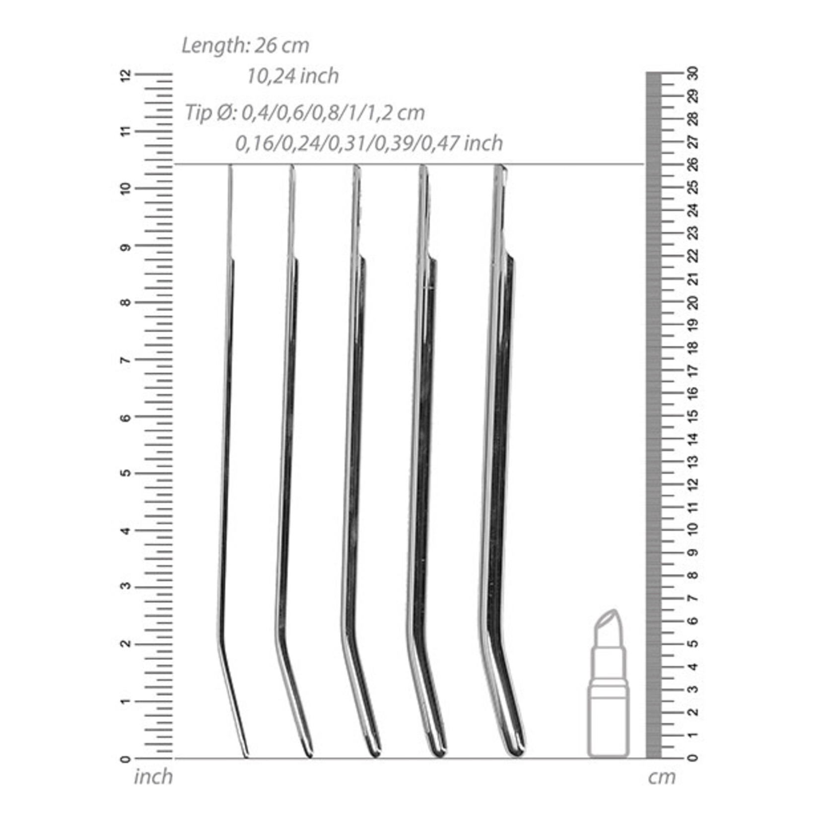 Shots Ouch! Shots Ouch Urethral Sounding Metal Dilator Set