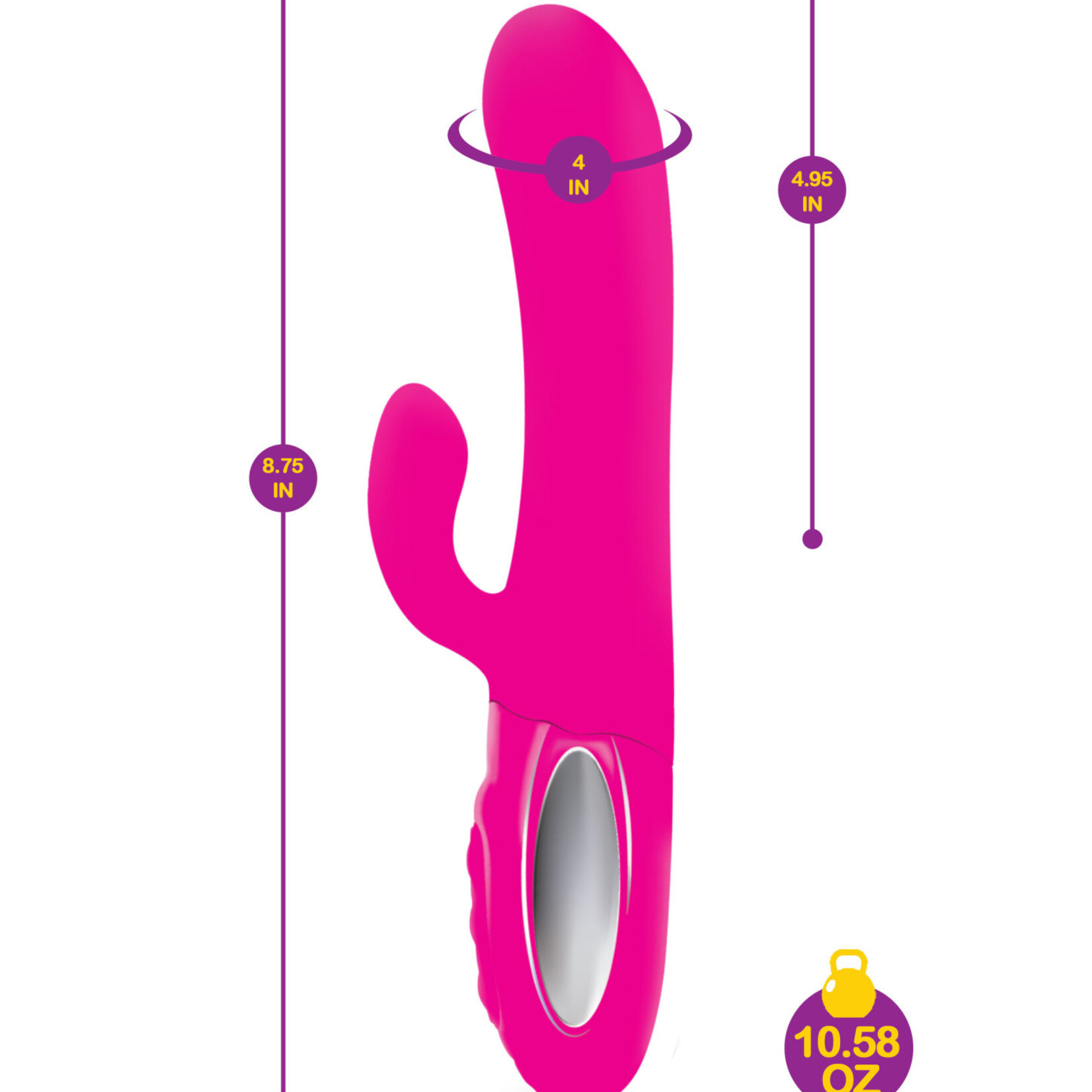 Viben Hypnotic - Hot Pink - Thrusting Rabbit With Swinging Clitoral Stimulator