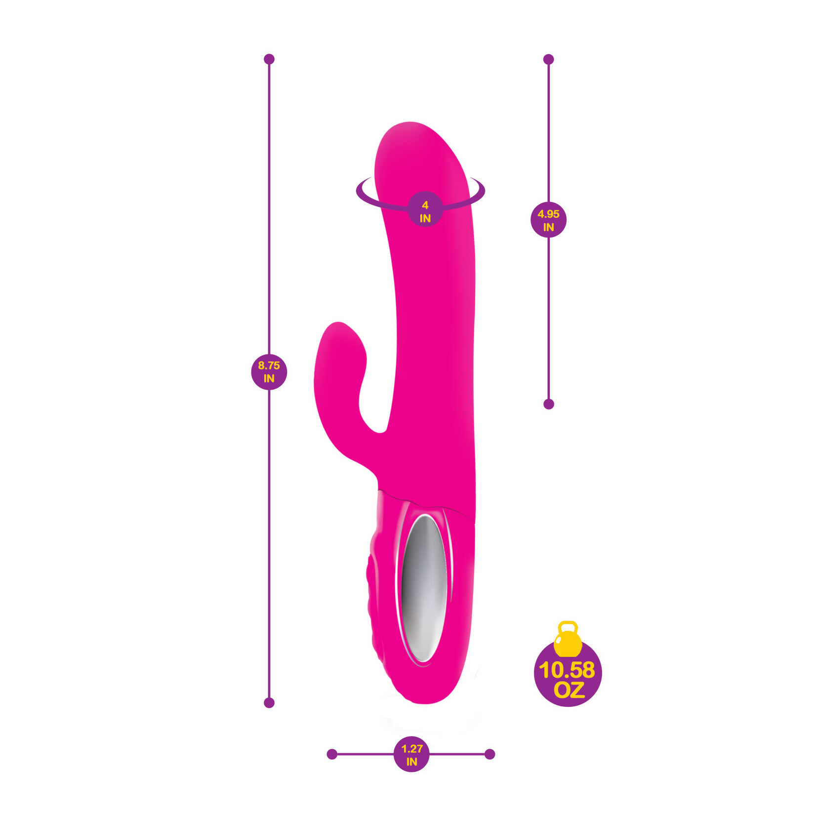 Viben Hypnotic - Hot Pink - Thrusting Rabbit With Swinging Clitoral Stimulator