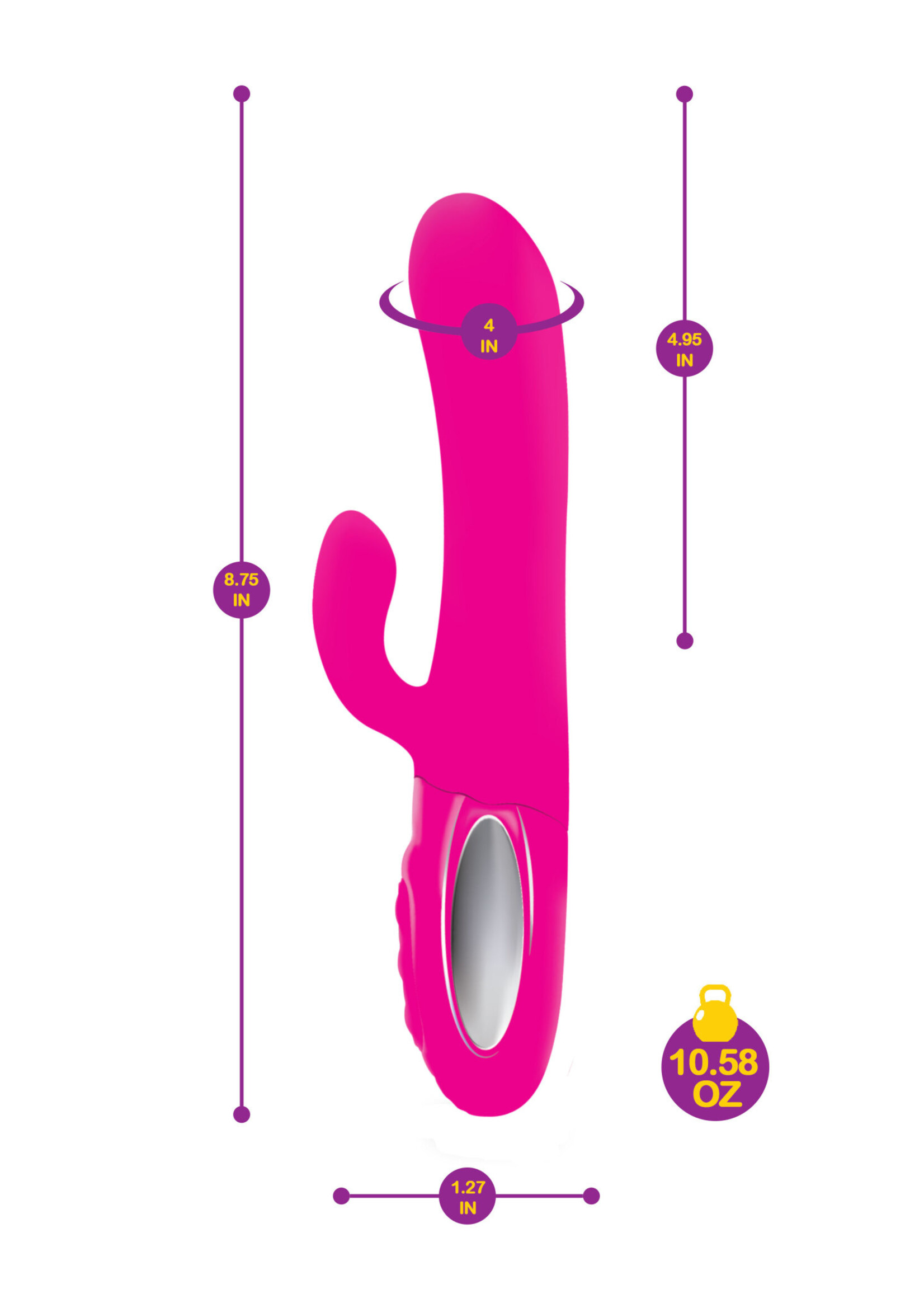 Viben Hypnotic - Hot Pink - Thrusting Rabbit With Swinging Clitoral Stimulator
