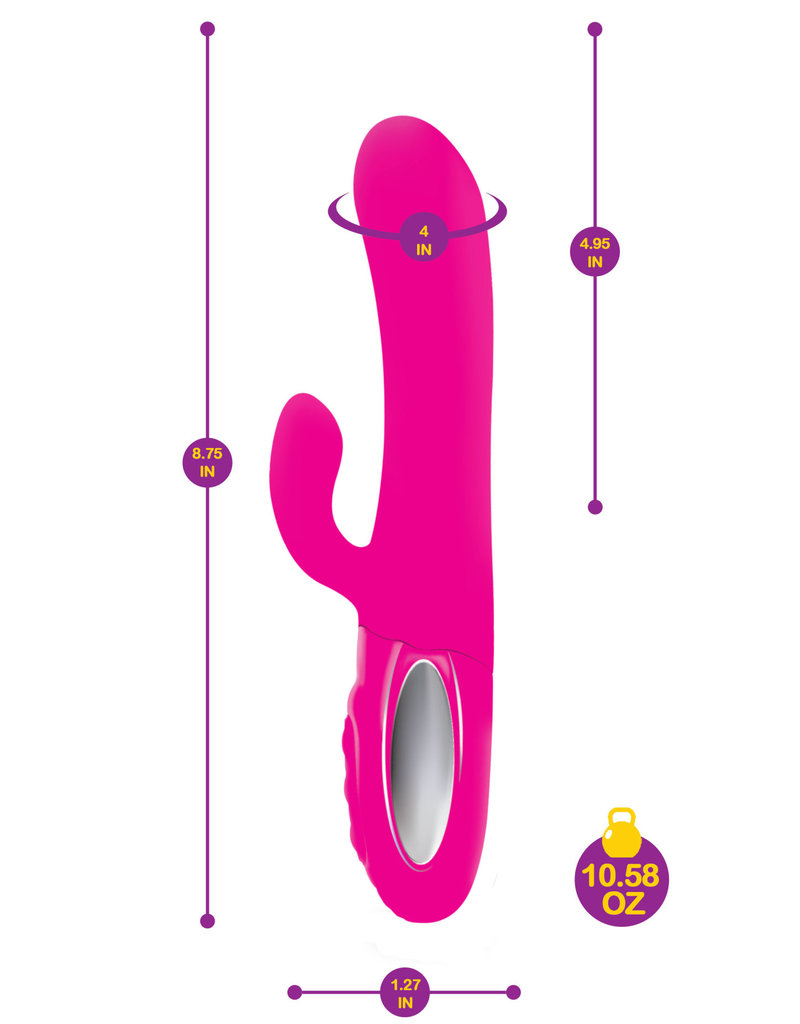 Viben Hypnotic - Hot Pink - Thrusting Rabbit With Swinging Clitoral Stimulator