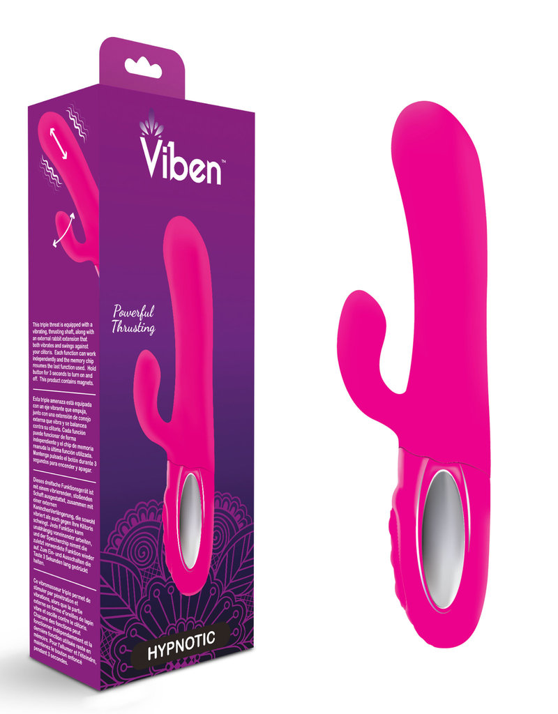 Viben Hypnotic - Hot Pink - Thrusting Rabbit With Swinging Clitoral Stimulator