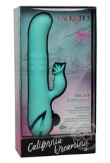 Calexotics California Dreaming Bel Air Bombshell Rechargeable Silicone Vibrator with Clitoral Stimulator - Blue