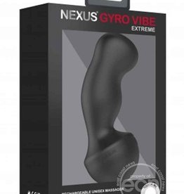 Nexus Nexus Gyro Vibe Hands Free Silicone Rechargeable Vibrating Dildo - Black