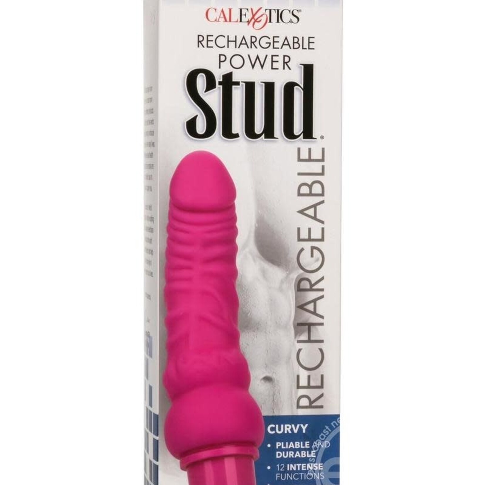 Calexotics Rechargeable Power Stud Curvy Silicone Vibrating Dong