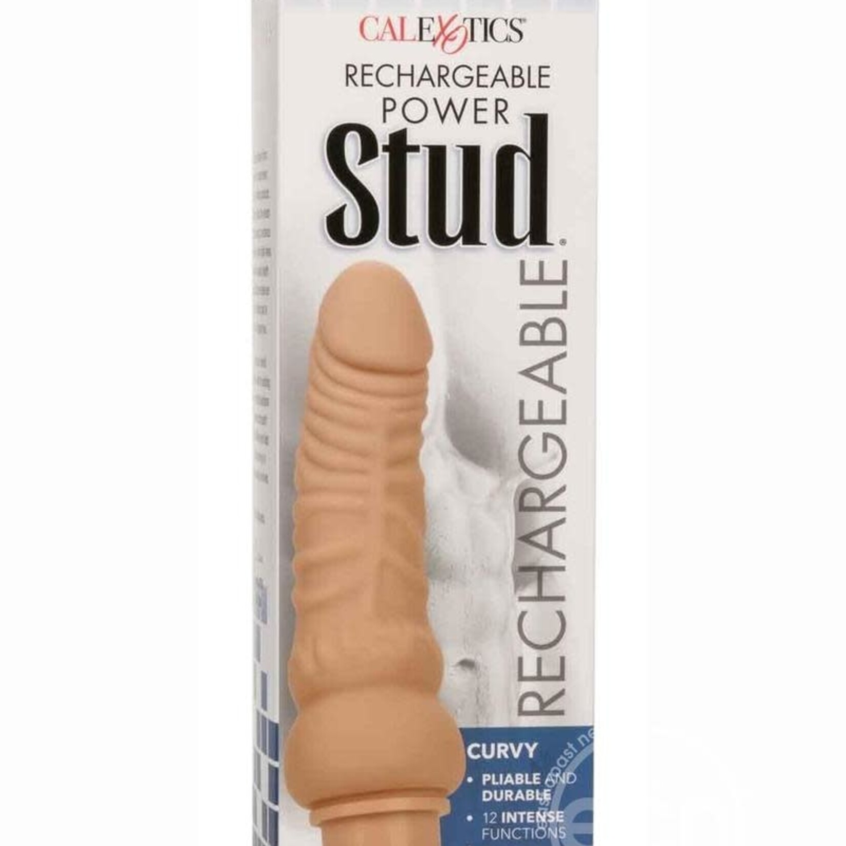 Calexotics Rechargeable Power Stud Curvy Silicone Vibrating Dong