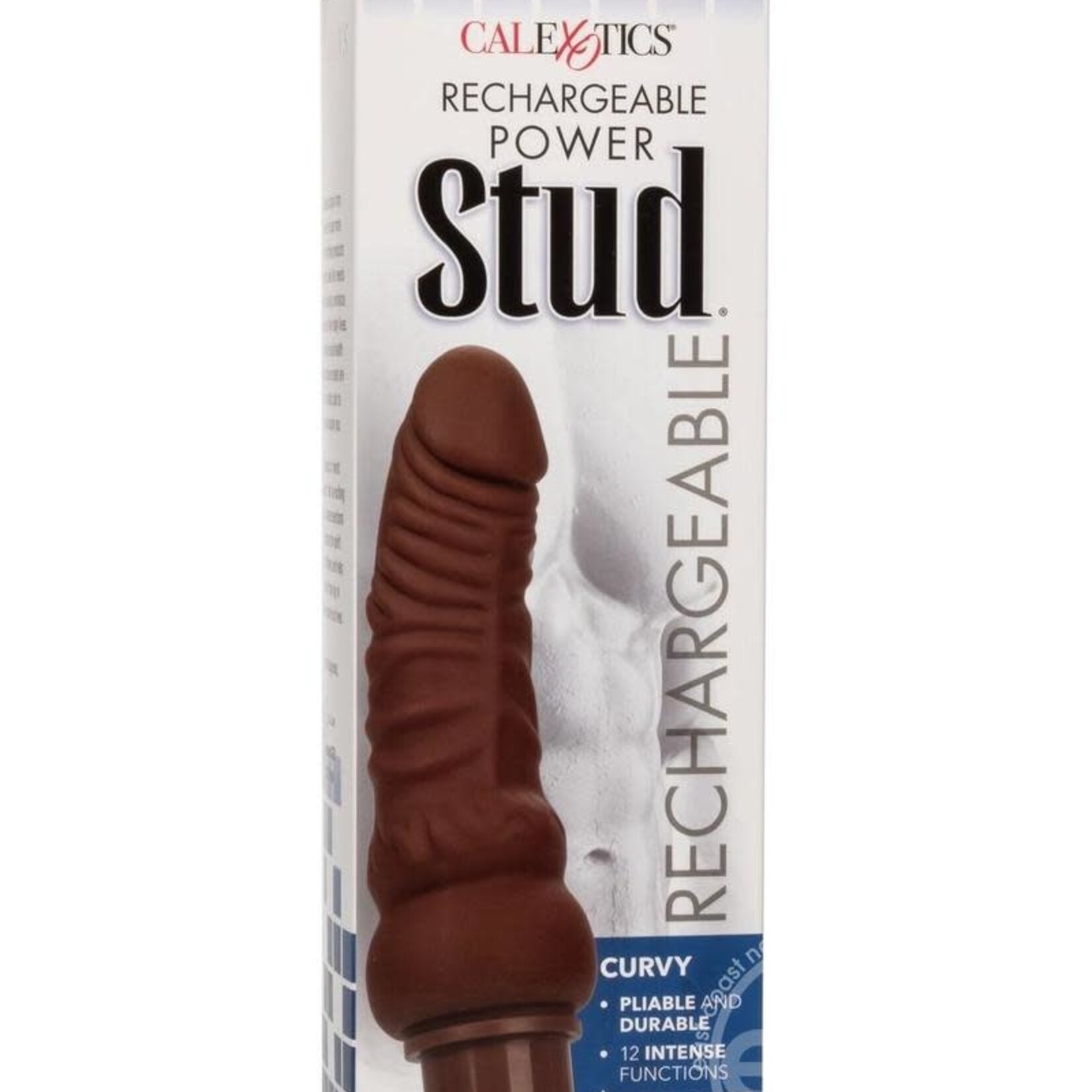 Calexotics Rechargeable Power Stud Curvy Silicone Vibrating Dong