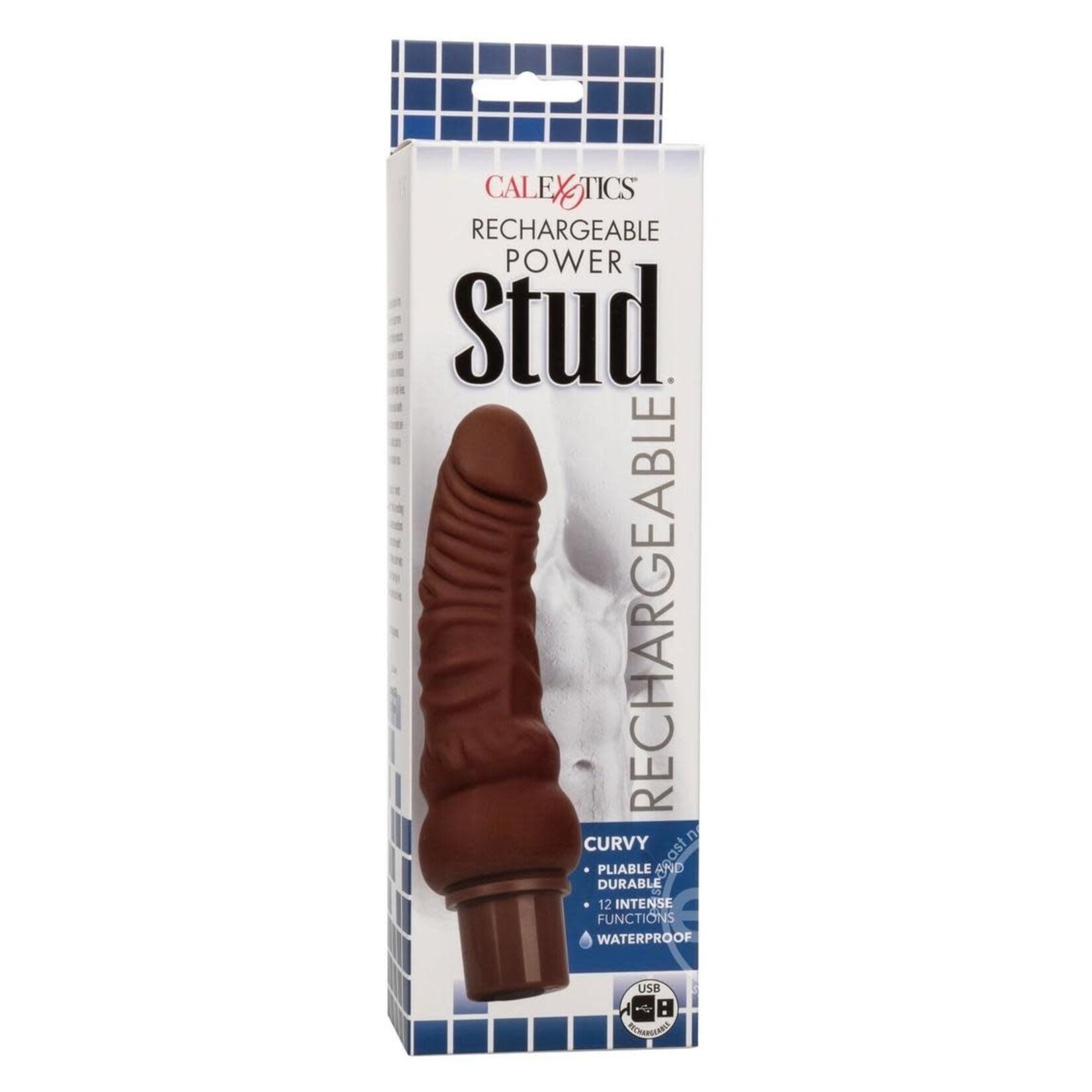 Calexotics Rechargeable Power Stud Curvy Silicone Vibrating Dong