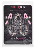 Calexotics Nipple Play Crystal Chain Nipple Clamps - Pink