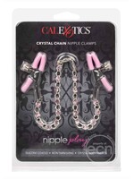 Calexotics Nipple Play Crystal Chain Nipple Clamps - Pink