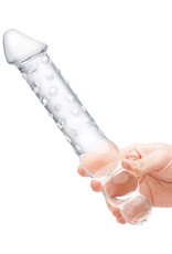 Glas Glas 12" Double Ended Glass Dildo w/Anal Beads - Clear