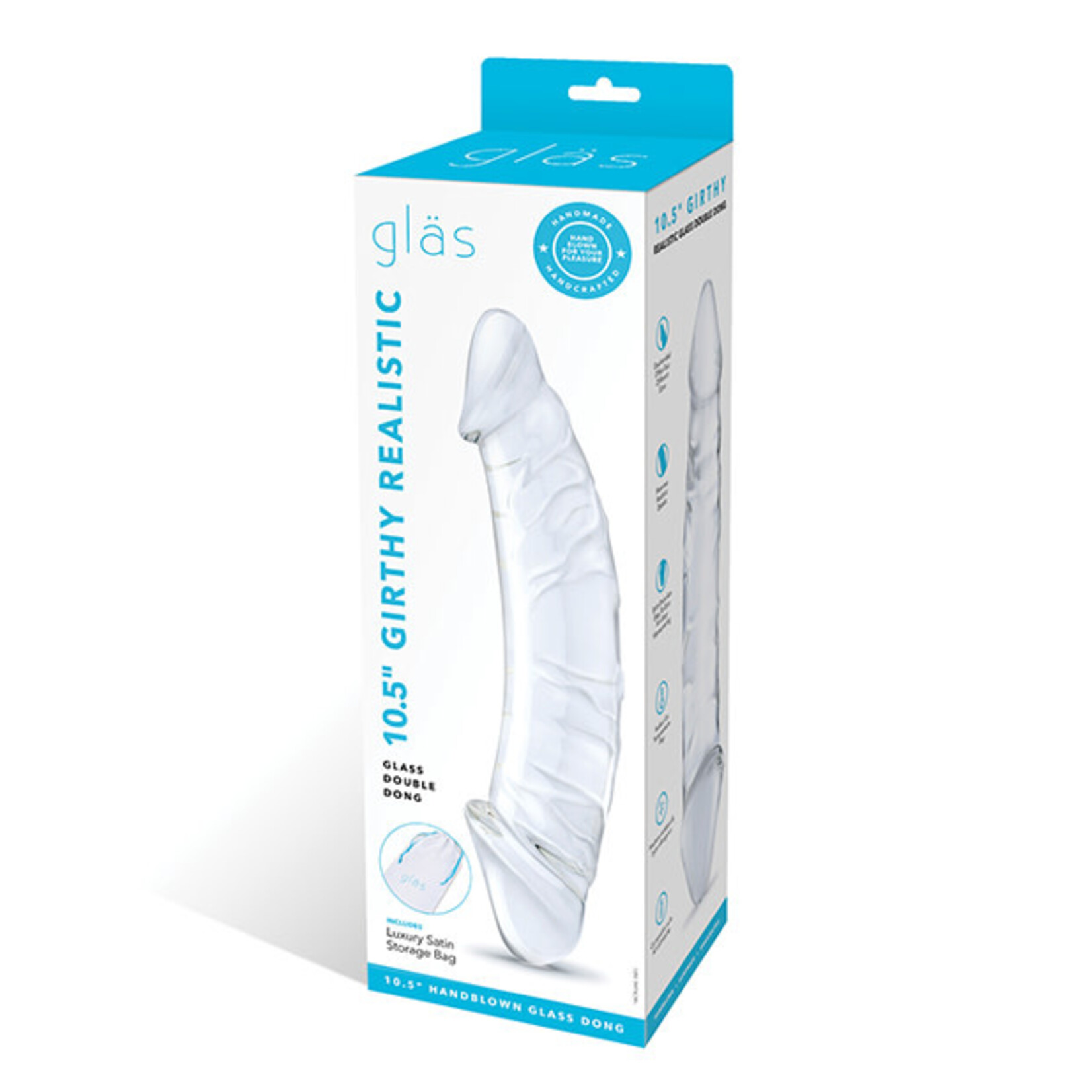 Glas Glas 10.5" Realistic Girthy Glass Double Dong - Clear