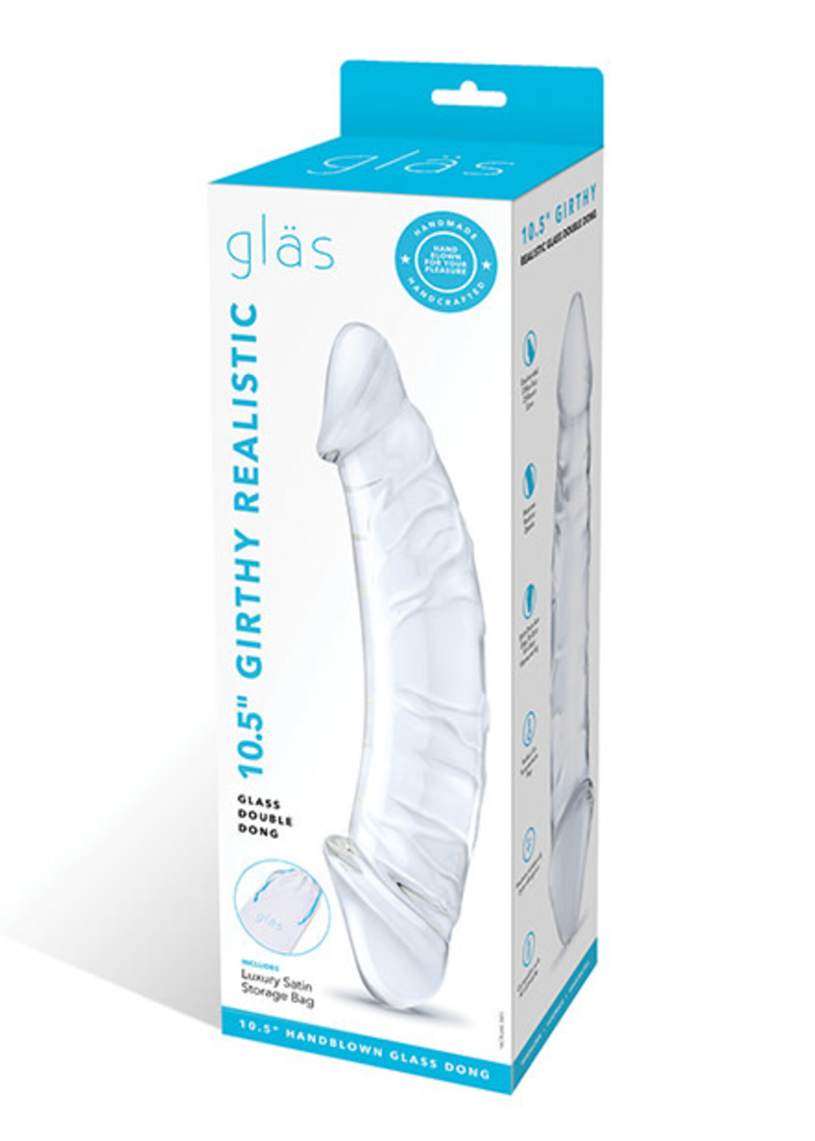 Glas Glas 10.5" Realistic Girthy Glass Double Dong - Clear