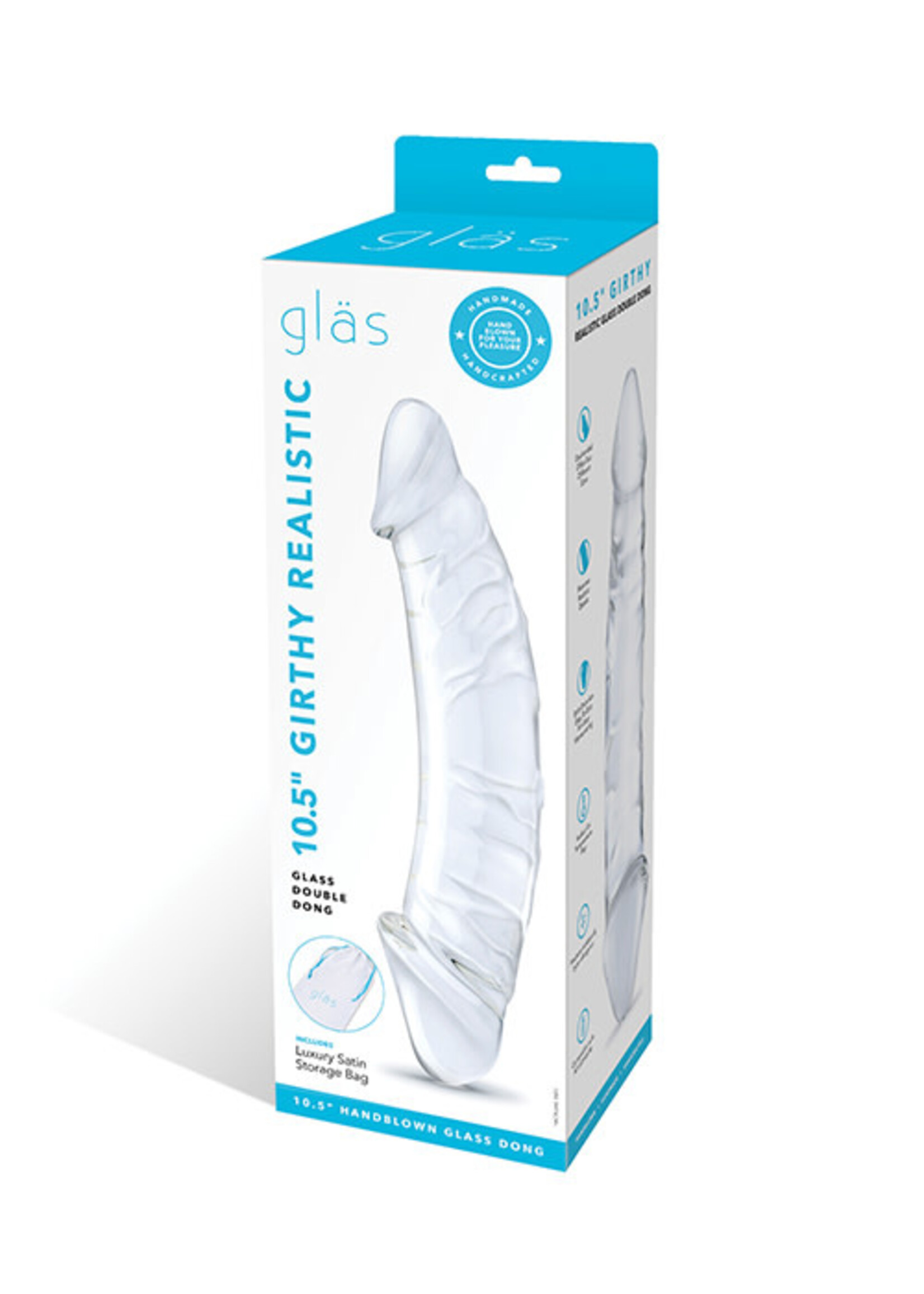 Glas Glas 10.5" Realistic Girthy Glass Double Dong - Clear