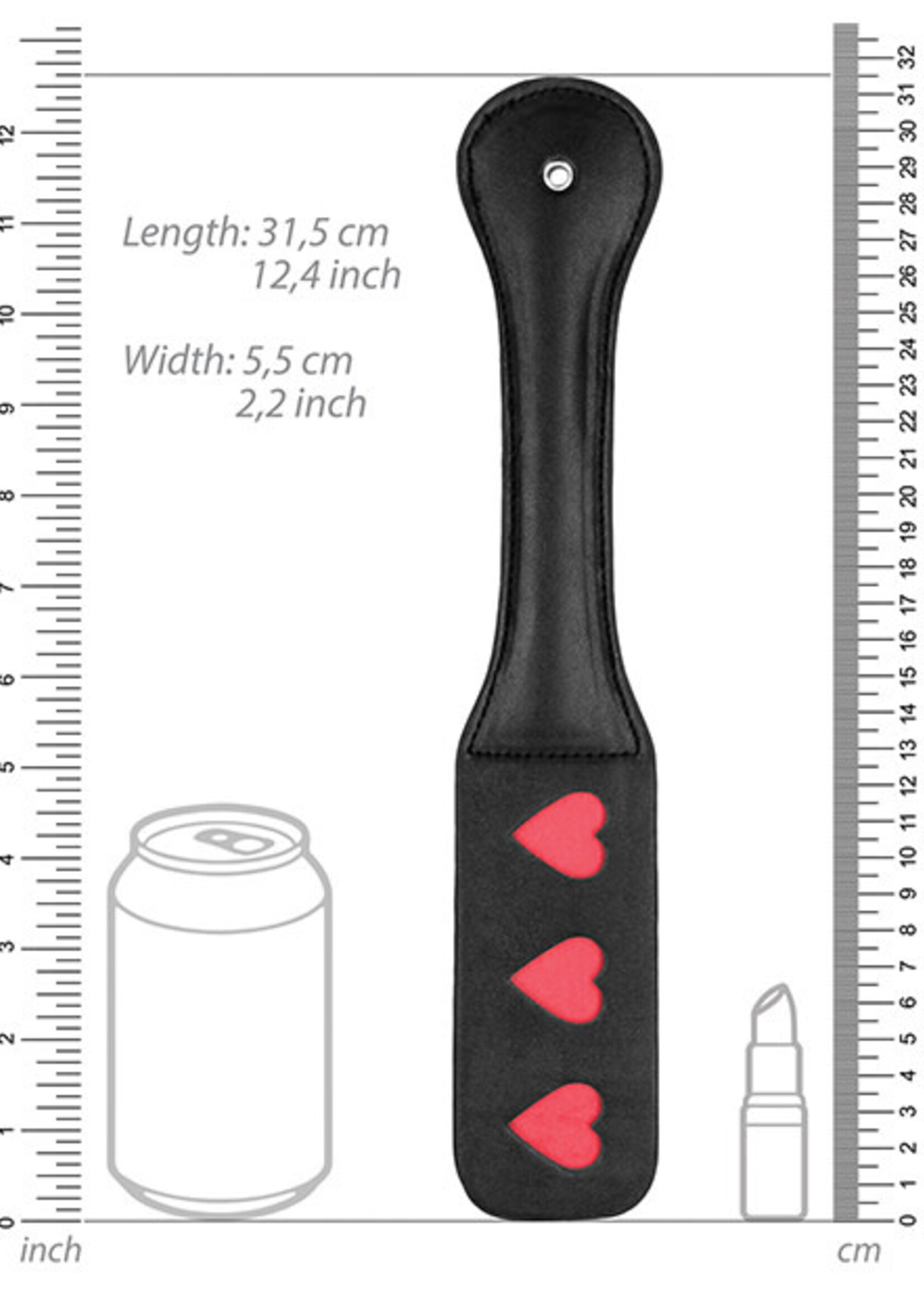 Shots Ouch! Shots Ouch Hearts Paddle - Black