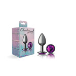 Viben Cheeky Charms - Gunmetal Metal Butt Plug - Round - Deep Purple