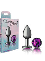 Viben Cheeky Charms - Gunmetal Metal Butt Plug - Round - Deep Purple