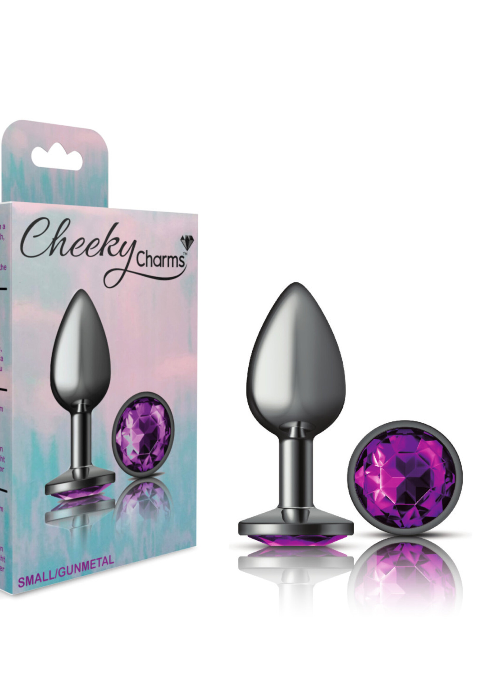 Viben Cheeky Charms - Gunmetal Metal Butt Plug - Round - Deep Purple