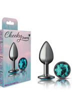 Viben Cheeky Charms - Gunmetal Metal Butt Plug - Round - Teal
