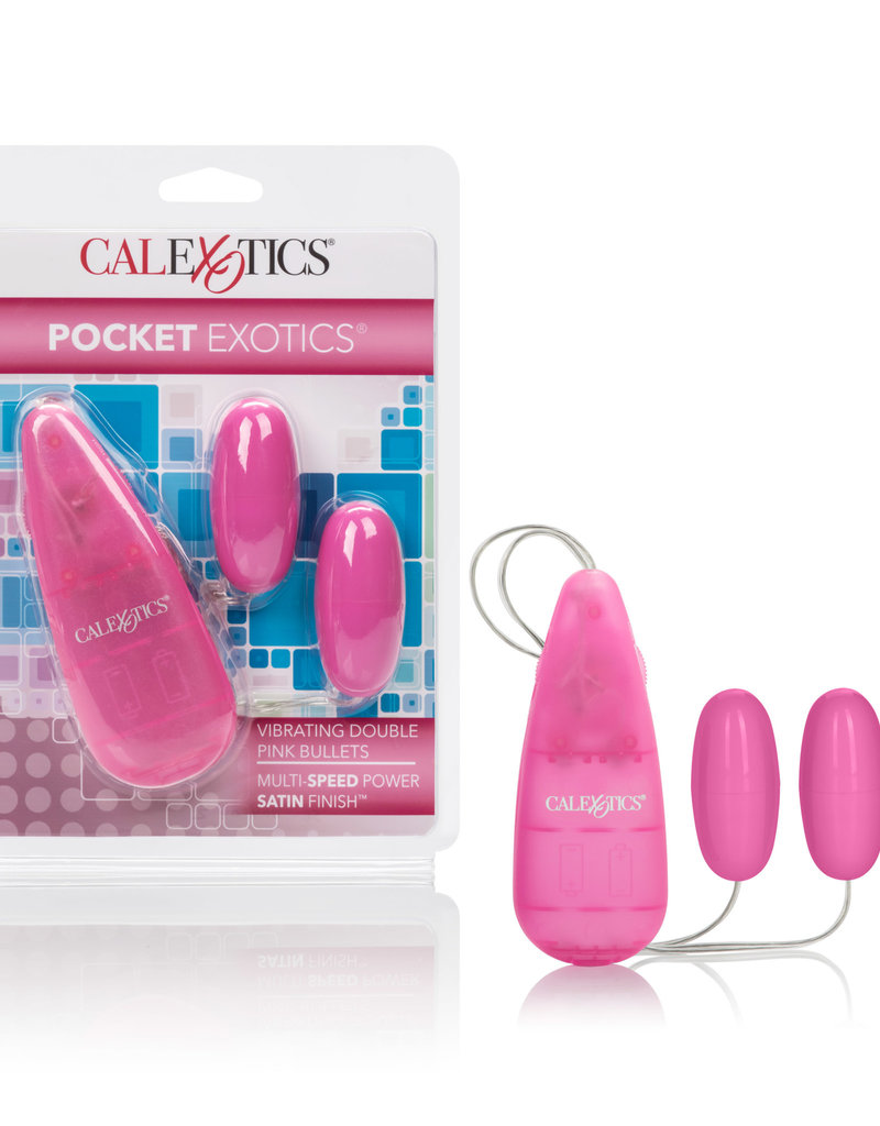 California Exotic Novelties Pocket Exotics Vibrating Double Pink Passion Bullets - Pink