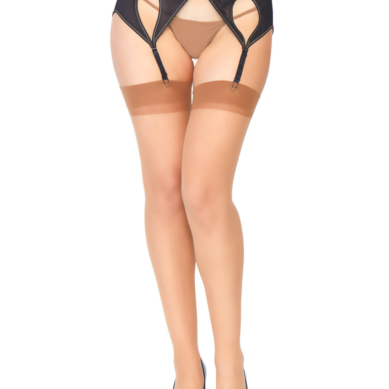 Leg Avenue Sheer Stockings - O/S - Tan