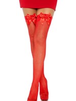 Leg Avenue Fishnet Stocking W/Bow O/S RED