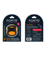Forto F-22: Cock & Ball Double Ring - Black
