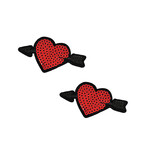 Neva Nude Neva Nude Sequin Arrow Heart Pasties (2 Wears) - Red O/S