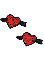 Neva Nude Neva Nude Sequin Arrow Heart Pasties (2 Wears) - Red O/S